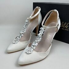 HARRIET WILDE Wedding Stiletto Heels T-Strap Womens Size UK 5 Ivory Bride Bridal