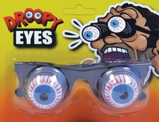Joke Droopy Eyes On Springs Glasses Frame Fancy Dress Halloween Accessory