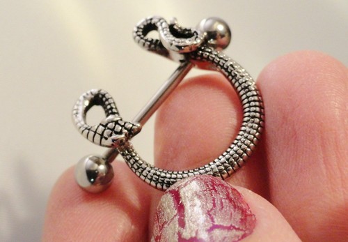 Snake nipple ring shields - 2x,