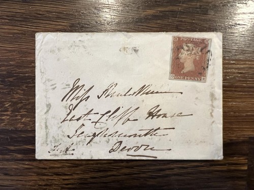 1843 penny red qk too - gb,