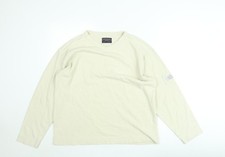 Cedarwood State Men's Beige Cotton V-Neck Jumper Size M