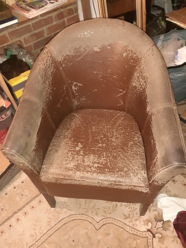 Antique tub chair old leather - tub,
