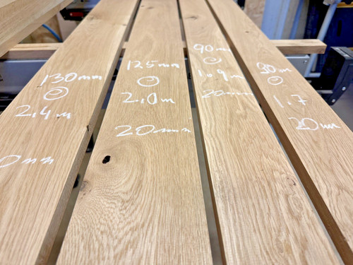 European oak boards 20mm - 20mm, par
