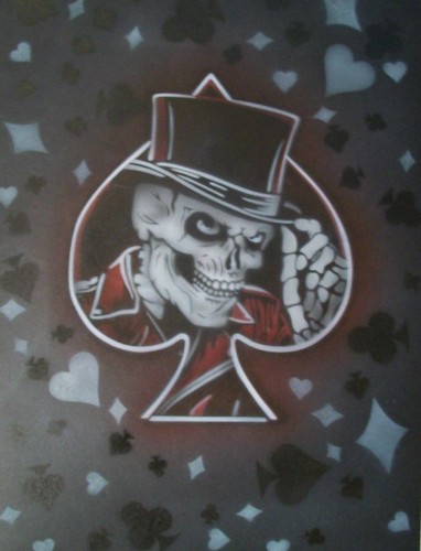 Playing gentleman hat skull - playing,