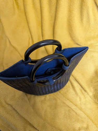 Vintage navy hand bag with - bag,