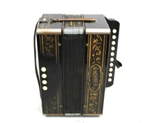 Vintage HOHNER 14-Button Accordion In Black With Hard Case (Needs Work) -W72