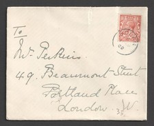 GB KGV Bourne 1922 Cover. King