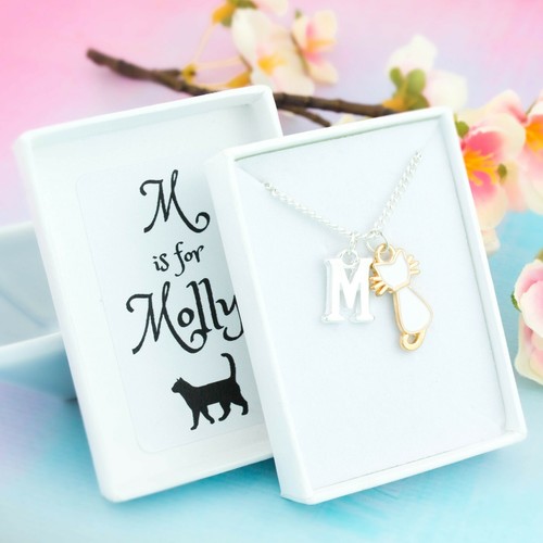 Cat necklace personalised - cat, necklace,