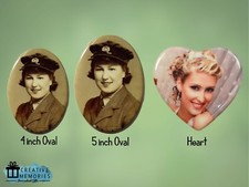 Personalised Ceramic Memorial Photo Oval Tile 4" 5" & Heart - Grave stone marker