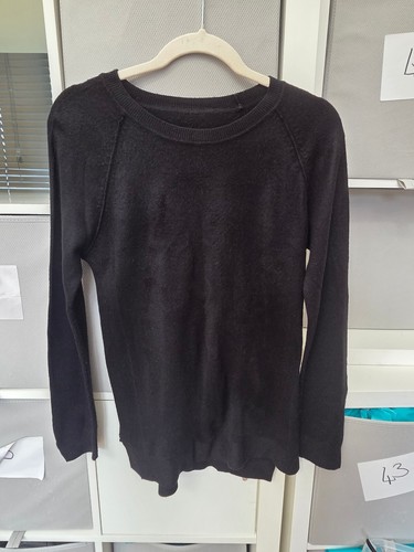 Black longline knit jumper - black,