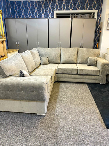 Verona grey chenille - chenille, l-shaped