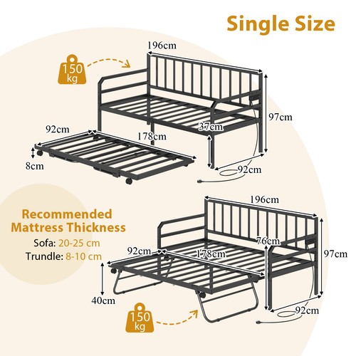 Single size daybed - daybed, with