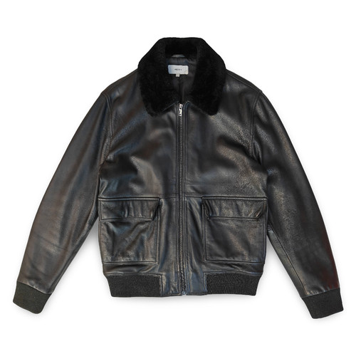 Reiss black shearling leather - black,