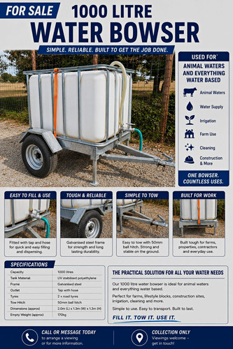 1000 litre water - water, bowser