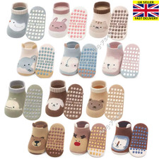 3 Pairs Baby Boy Girl Toddler Non-Slip Cotton Socks Animal Grip Socks 1-3 years