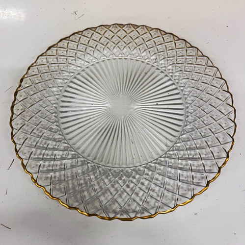 Pressed glass charger - glass,