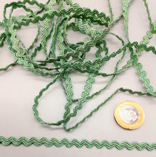 Vintage Green Ric Rac Braid Edging 4m x 6mm - Dance Costume Crafts Furnishings