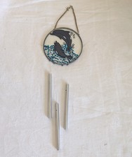 Stained Glass Dolphin Wind Chime Sun Catcher