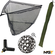 NGT 42" Inch Rubber Landing Net Carp Pike Fishing Rubberised Mesh Quick Dry Net