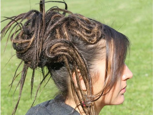 Brown dread falls - brown, ponytail