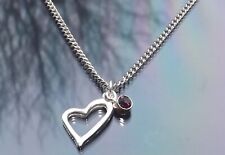 Birthstone and Heart Pendant