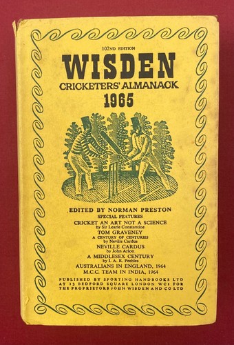 1965 wisden hardback in - -,