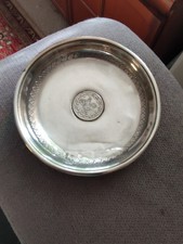 Antique 800 Silver Ottoman Turkish Coin Dish With Kurus Coin