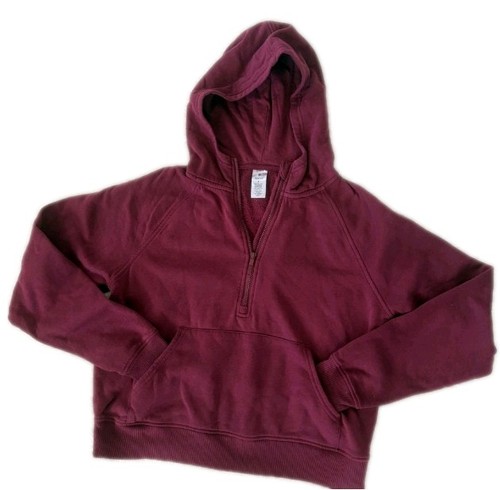 Ribbed half zip hoodie - zip,