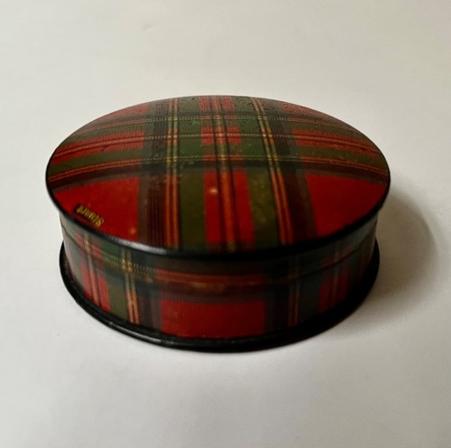Antique tartanware flat snuff - antique,