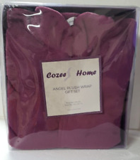 Cozee Home Angel Plush Wrap & Throw Gift Set Purple SS11 60