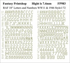 RAF Numbers and Letters 18"