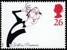 Eric Morecambe caricature by Gerald Scarfe illustrated on 1998 mint GB stamp