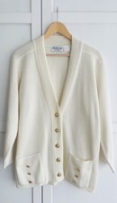 GRAZIA stunning wool blend ivory longer cardigan! Size M/L, Uk12/14