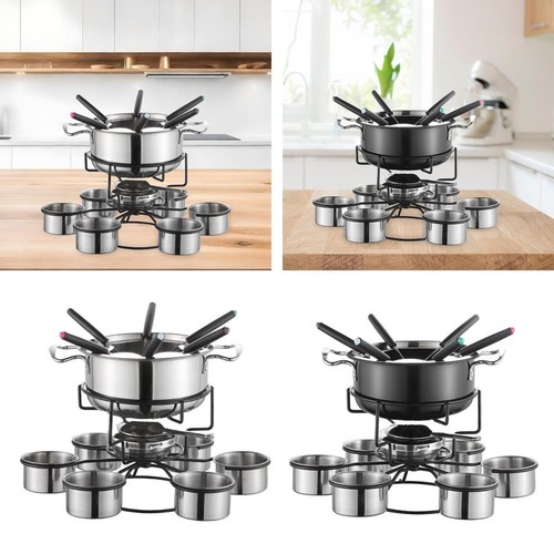 Elegant stainless steel fondue - stainless,