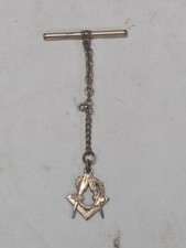 Antique Masonic Mason Gold Filled Double Sided Enamel Pocket Watch Fob Victorian