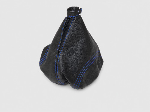 Black leather gear gaiter blue - leather,