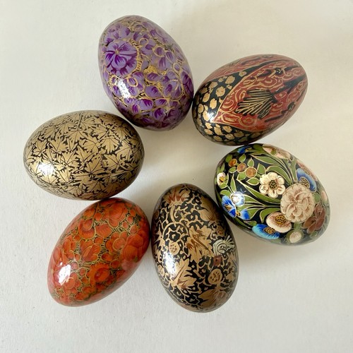 Kashmiri paper mache eggs - mache, hand