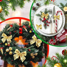 36x Christmas Bows for Christmas Tree Wreath Garland Bowknot for Home Decoration
