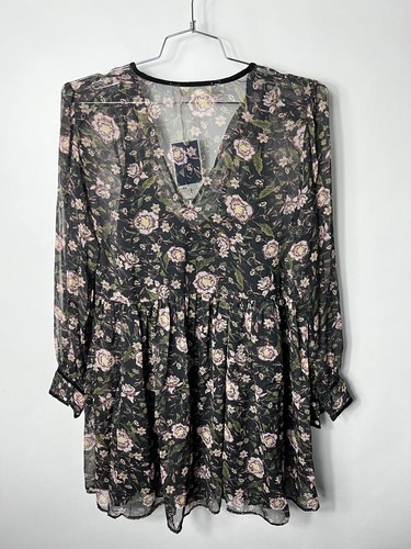 Zara sheer floral babydoll - zara,