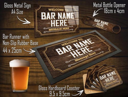 Personalised bar items for - personalised,