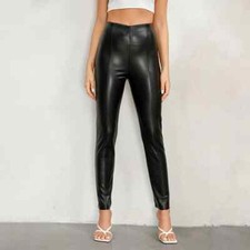 Womens Black Leather Pant 100%