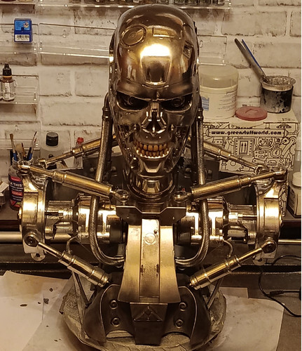 Life size terminator bust pre - size,
