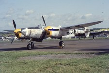 35mm Aircraft Slide P-38 Lightning N3145X 67453 at North Weald 1993
