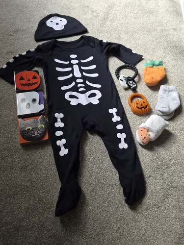 Halloween babygrow hat socks - babygrow,