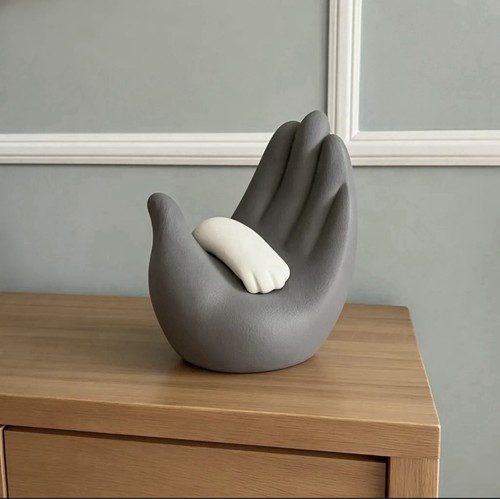 Paw hand porcelain urn - hand,