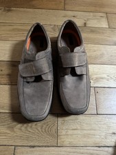 M&S Men's Airflex Nubuck Leather Shoes, Brown, Size 10, extra wide fit