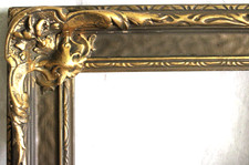 SUPERB ANTIQUE WOOD FITS 6 X 8" PICTURE FRAME ORNATE GOLD ARTS CRAFTS GESSO