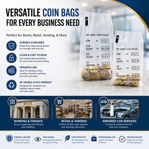 Plastic coin bags money bank - bags,
