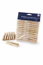 24Bamboo Clothes Pegs Spring