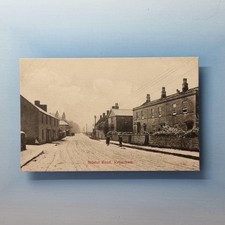 Keynsham Postcard C1910 Bristol Road Snow Children Play Red Overlay Somerset